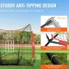 VEVOR 7x7 ft Baseball Softball Practice Net, Portable Baseball Training Net for Hitting Catching Pitching, Backstop Equipment with Bow Frame, Carry Bag, Strike Zone, 12 Balls, Tee, and Ball Collector