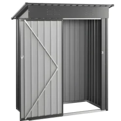VEVOR 5 x 3 FT Metal Garden Shed, Storage Building with Lockable Door & 2 Louver Vents, Sloped Roof Metal Outdoor Storage Shed, Tool Sheds Outdoor Storage for Backyard, Garden, Patio, Bike, Gray