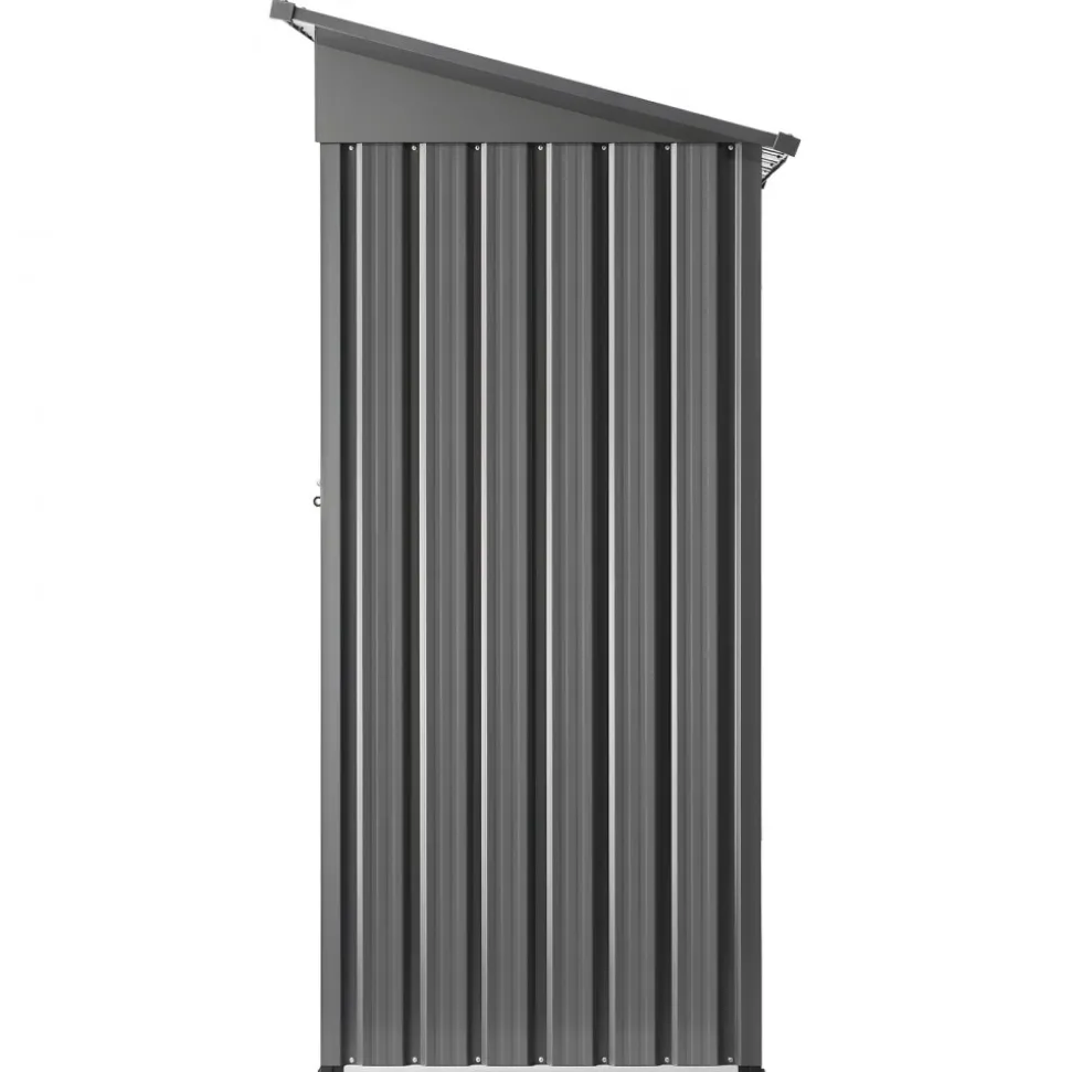 VEVOR 5 x 3 FT Metal Garden Shed, Storage Building with Lockable Door & 2 Louver Vents, Sloped Roof Metal Outdoor Storage Shed, Tool Sheds Outdoor Storage for Backyard, Garden, Patio, Bike, Gray