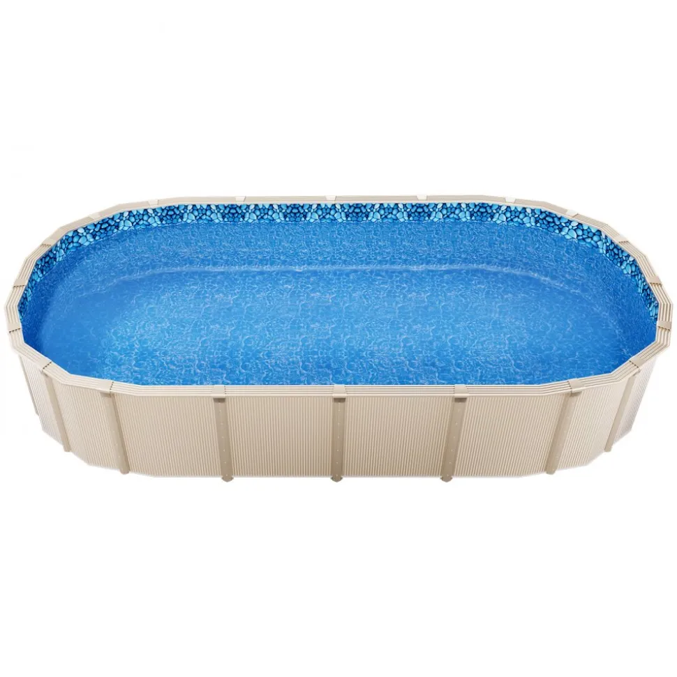 VEVOR 15 x 30 ft Oval Pool Liner, Overlap Style Above Ground Pool Liners, 48-to-54inch Wall Height, Durable Pool Liner, Standard Gauge Vinyl, for Steel Sided Above-Ground Swimming Pools