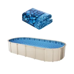 VEVOR 15 x 30 ft Oval Pool Liner, Overlap Style Above Ground Pool Liners, 48-to-54inch Wall Height, Durable Pool Liner, Standard Gauge Vinyl, for Steel Sided Above-Ground Swimming Pools