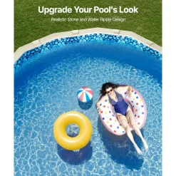 VEVOR 15 x 30 ft Oval Pool Liner, Overlap Style Above Ground Pool Liners, 48-to-54inch Wall Height, Durable Pool Liner, Standard Gauge Vinyl, for Steel Sided Above-Ground Swimming Pools