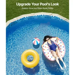 VEVOR 12 x 24 ft Oval Pool Liner, Unibead Above Ground Pool Liners, 52in Wall Height, Durable Standard Gauge Vinyl, Designed for Steel Sided Above-Ground Swimming Pools