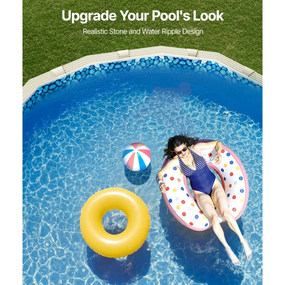 VEVOR 12 x 24 ft Oval Pool Liner, Unibead Above Ground Pool Liners, 52in Wall Height, Durable Standard Gauge Vinyl, Designed for Steel Sided Above-Ground Swimming Pools