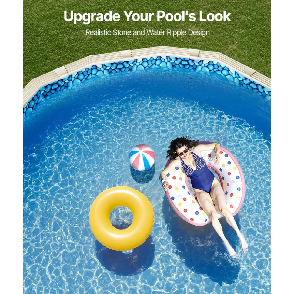 VEVOR 15 x 30 ft Oval Pool Liner, Unibead Above Ground Pool Liners, 52in Wall Height, Durable Standard Gauge Vinyl, Designed for Steel Sided Above-Ground Swimming Pools