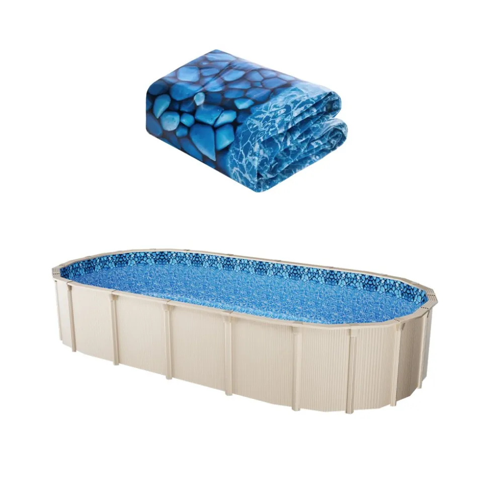 VEVOR 15 x 30 ft Oval Pool Liner, Unibead Above Ground Pool Liners, 52in Wall Height, Durable Standard Gauge Vinyl, Designed for Steel Sided Above-Ground Swimming Pools