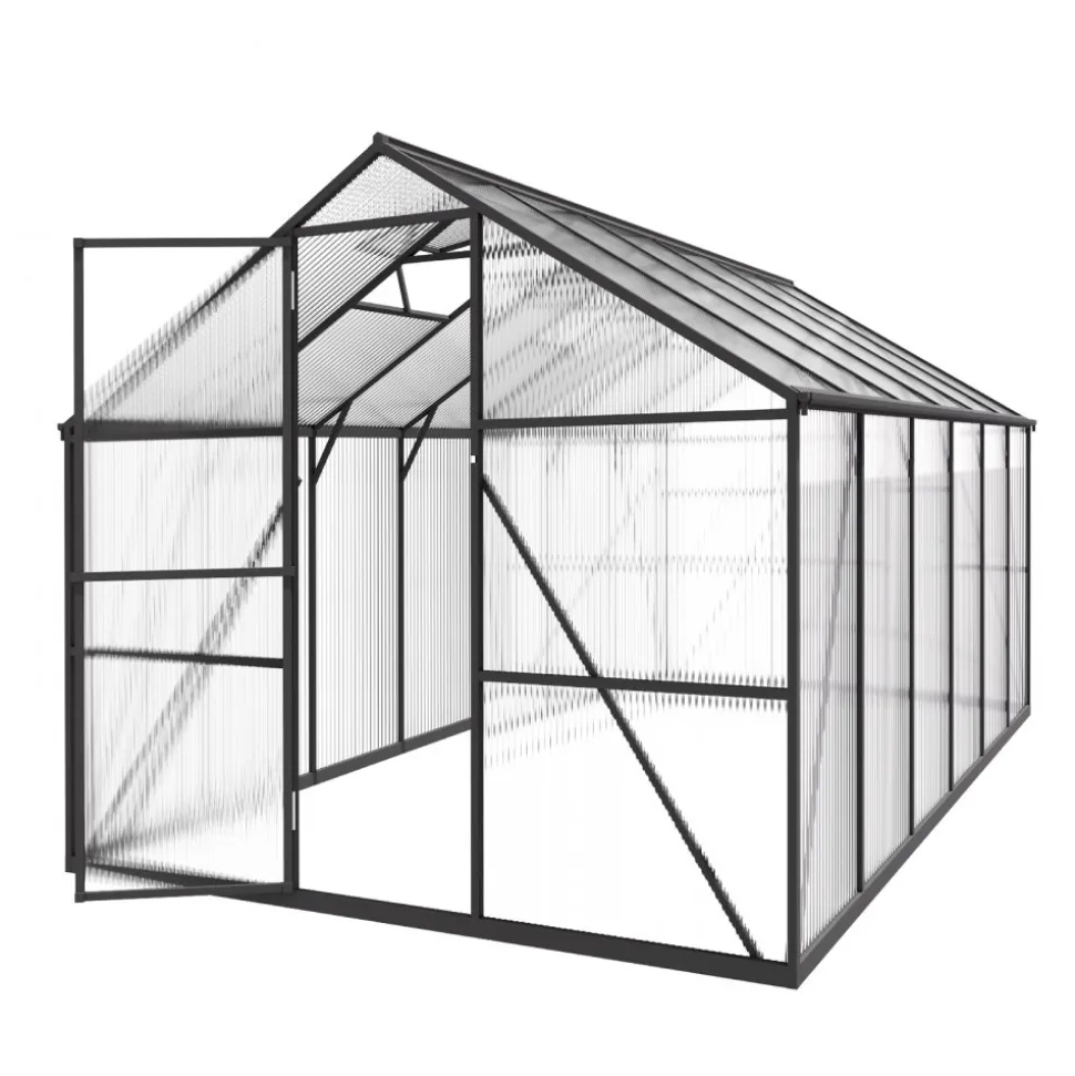 VEVOR 8 x 12 FT Polycarbonate Greenhouse, Heavy Duty Outdoor Green House with Adjustable Vent & Push-Pull Lockable Door, Quick Setup, Aluminum Frame Walk-in Greenhouse Sunroom for Outside Garden Lawn