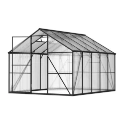 VEVOR 8 x 10 FT Polycarbonate Greenhouse, Heavy Duty Outdoor Green House with Adjustable Vents & Push-Pull Lockable Door, Quick Setup, Aluminum Frame Walk-in Greenhouse Sunroom for Outside Garden Lawn