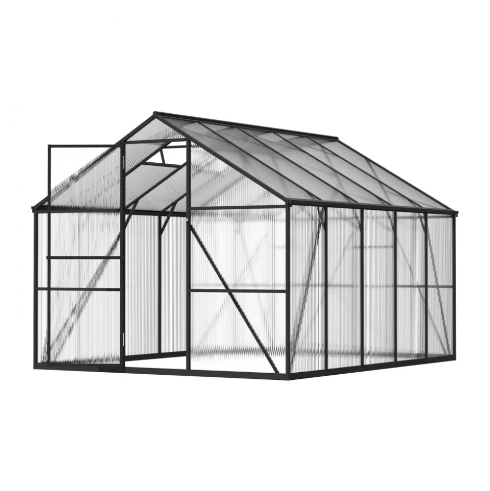 VEVOR 8 x 10 FT Polycarbonate Greenhouse, Heavy Duty Outdoor Green House with Adjustable Vents & Push-Pull Lockable Door, Quick Setup, Aluminum Frame Walk-in Greenhouse Sunroom for Outside Garden Lawn