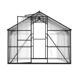 VEVOR 8 x 10 FT Polycarbonate Greenhouse, Heavy Duty Outdoor Green House with Adjustable Vents & Push-Pull Lockable Door, Quick Setup, Aluminum Frame Walk-in Greenhouse Sunroom for Outside Garden Lawn
