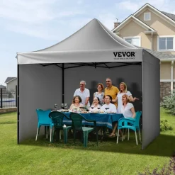 VEVOR 10x10 FT Pop up Canopy with Removable Sidewalls, Instant Canopies Portable Gazebo & Wheeled Bag, UV Resistant Waterproof, Enclosed Canopy Tent for Outdoor Events, Patio, Backyard, Party, Camping