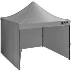 VEVOR 10x10 FT Pop up Canopy with Removable Sidewalls, Instant Canopies Portable Gazebo & Wheeled Bag, UV Resistant Waterproof, Enclosed Canopy Tent for Outdoor Events, Patio, Backyard, Party, Camping