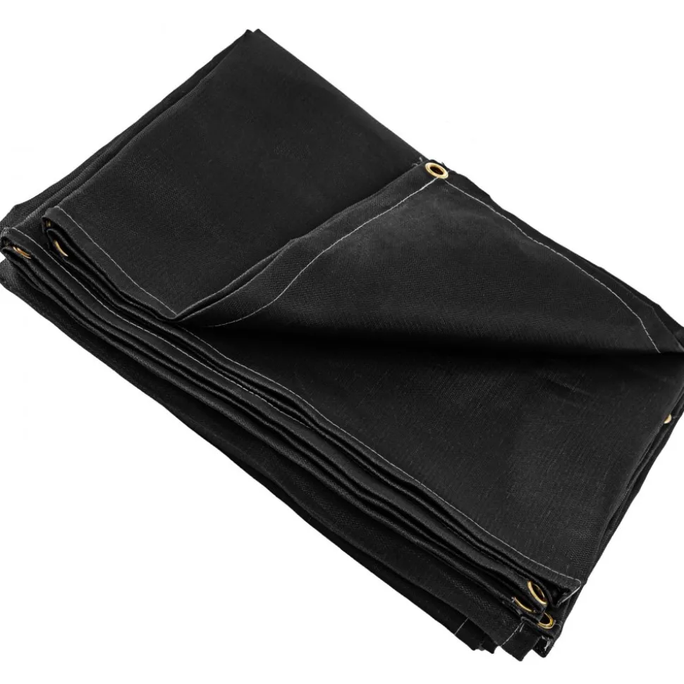 VEVOR 8 x 10 Ft Welding Blanket Black Fiberglass Blanket Portable Fiberglass Fire Retardant Blanket Welding Mat Welding Fireproof Thermal Resistant Insulation With Carry Bag