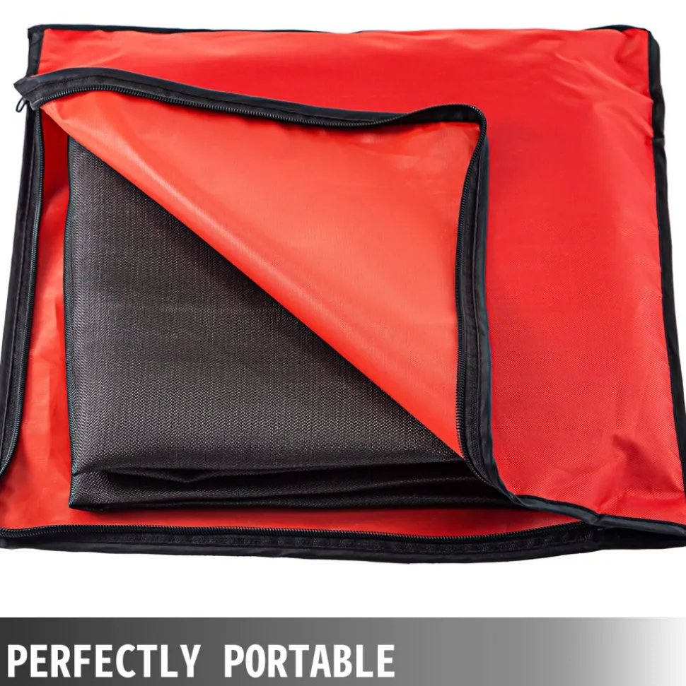 VEVOR 6 x 10 Ft Welding Blanket Black Fiberglass Blanket Portable Fiberglass Fire Retardant Blanket Welding Mat Welding Fireproof Thermal Resistant Insulation With Carry Bag