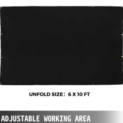 VEVOR 6 x 10 Ft Welding Blanket Black Fiberglass Blanket Portable Fiberglass Fire Retardant Blanket Welding Mat Welding Fireproof Thermal Resistant Insulation With Carry Bag