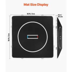 VEVOR 10x10 ft Wrestling Mat Inflatable, Martial Arts Thick Mat for Home Gym Exercise, PVC Foldable Training Mats with Circles and 600W Air Pump, for Gymnastics, Tatami, Jiu Jitsu BJJ MMA Judo, Black
