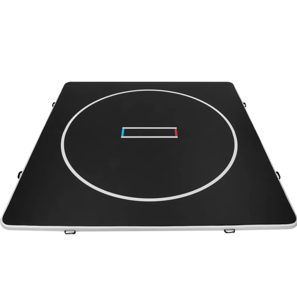 VEVOR 13x13 ft Wrestling Mat Inflatable, Martial Arts Thick Mat for Home Gym Exercise, PVC Foldable Training Mats with Circles and 600W Air Pump, for Gymnastics, Tatami, Jiu Jitsu BJJ MMA Judo, Black
