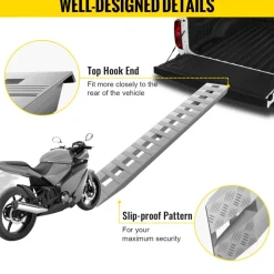 VEVOR 84x14 Inch Aluminum Ramps 6000LBS Capacity Car Trailer Truck ATV Ramps 1 Pair 2 Ramps