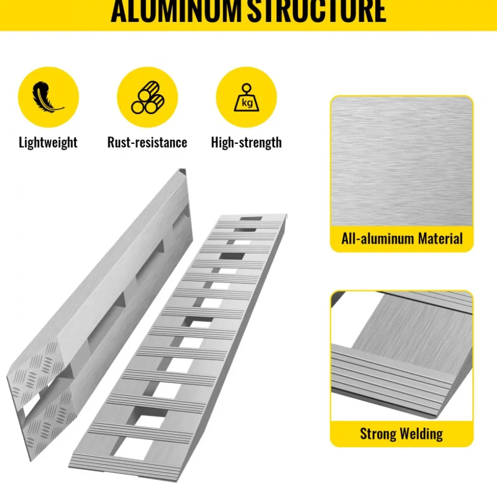 VEVOR 84x14 Inch Aluminum Ramps 6000LBS Capacity Car Trailer Truck ATV Ramps 1 Pair 2 Ramps