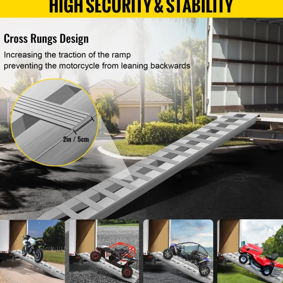 VEVOR 84x14 Inch Aluminum Ramps 6000LBS Capacity Car Trailer Truck ATV Ramps 1 Pair 2 Ramps