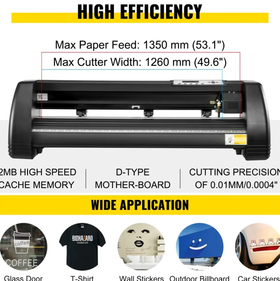 VEVOR 5.5x3.5 inch Cap Heat Press & 53 Inch Vinyl Cutter Machine w/ Floor Stand