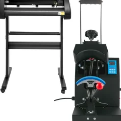 VEVOR 5.5x3.5 inch Cap Heat Press & 53 Inch Vinyl Cutter Machine w/ Floor Stand
