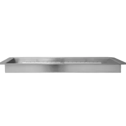 VEVOR 24 x 8 inch Drop-in Fire Pit Pan, Rectangular Stainless Steel Fire Pit Burner Kit, Propane Gas Fire Pan 120,000 BTU with H-Burner for Indoor or Outdoor Use