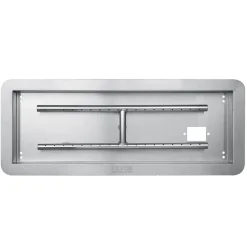 VEVOR 36 x 12 inch Drop-in Fire Pit Pan, Rectangular Stainless Steel Fire Pit Burner Kit, Natural & Propane Gas Fire Pan 150,000 BTU with H-Burner for Indoor or Outdoor Use
