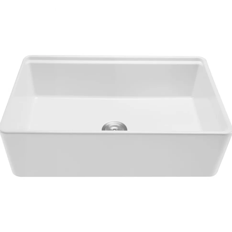 VEVOR 32.5x20 inch Farmhouse Sink, White Sink Workstation, Fireclay Undermount Basins, Apron Front Single Bowl Basin with Multiple Accessories, Large Capacity Household Dishwasher Sinks for Kitchen