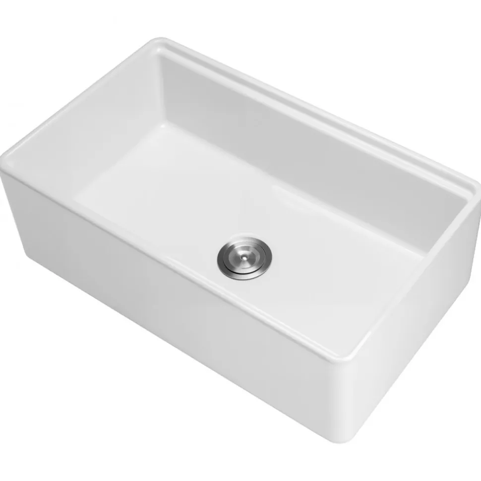 VEVOR 32.5x20 inch Farmhouse Sink, White Sink Workstation, Fireclay Undermount Basins, Apron Front Single Bowl Basin with Multiple Accessories, Large Capacity Household Dishwasher Sinks for Kitchen