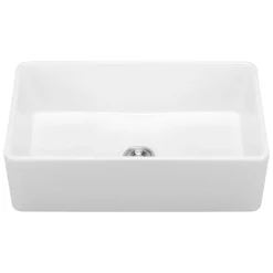 VEVOR 33.5x20 inch Farmhouse Sink, White Sink Workstation, Fireclay Undermount Basins, Apron Front Single Bowl Basin with Multiple Accessories, Large Capacity Household Dishwasher Sinks for Kitchen
