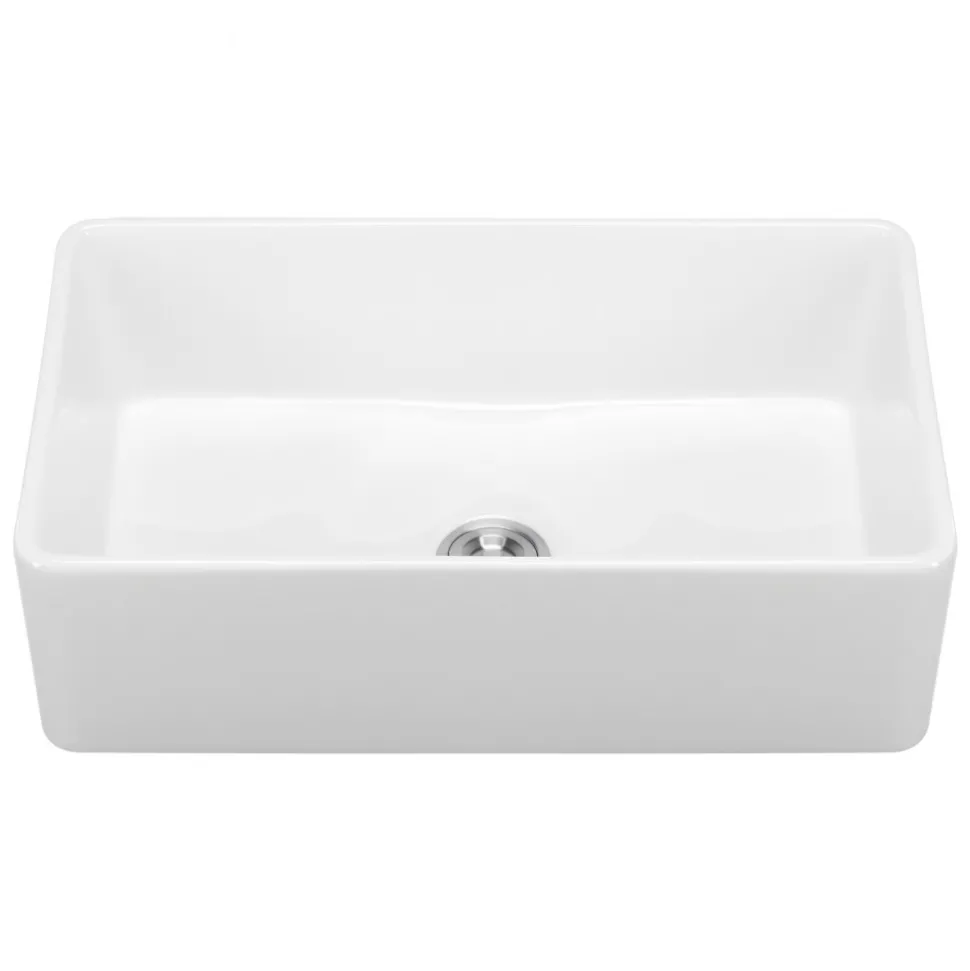 VEVOR 33.5x20 inch Farmhouse Sink, White Sink Workstation, Fireclay Undermount Basins, Apron Front Single Bowl Basin with Multiple Accessories, Large Capacity Household Dishwasher Sinks for Kitchen