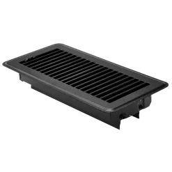 VEVOR 4 x 10 Inch Floor Registers, 12-Pack Vent Grilles, HAVC Heavy-Duty Walkable Iron Floor Vents, Easily Adjustable Rust-Proof Air Vents Deflector with Metal Damper, Ideal for Home & Office, Black