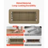 VEVOR 4 x 10 Inch Floor Registers, 6-Pack Vent Grilles, HVAC Heavy-Duty Walkable Iron Floor Vents, Easily Adjustable Rust-Proof Air Vents Deflector with Metal Damper, Ideal for Home & Office, Brown