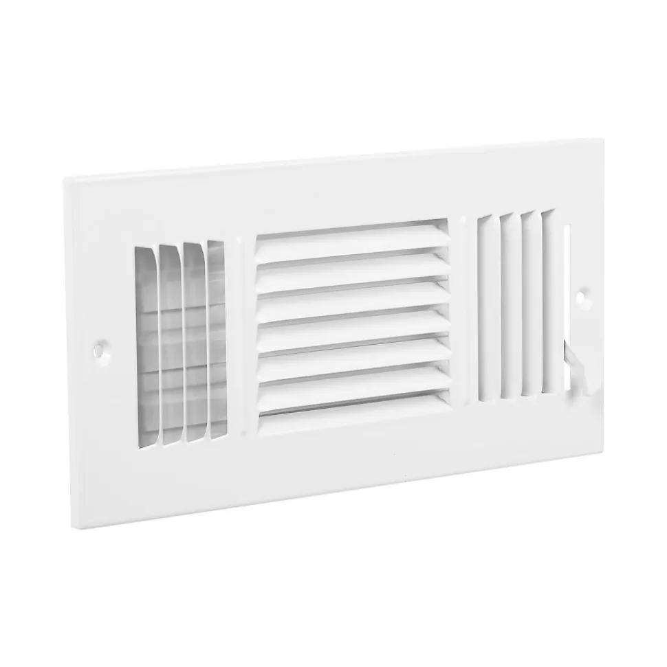 VEVOR 4 x 10 Inch Floor Registers, 2-Pack Vent Grilles, HVAC Heavy-Duty Walkable Iron Floor Vents, Easily Adjustable Rust-Proof Air Vents Deflector with Metal Damper, for Home & Office, Nickel-Plated