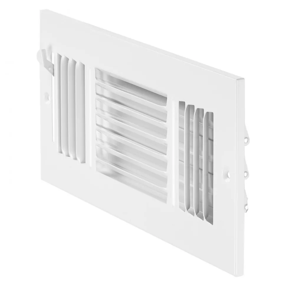 VEVOR 4 x 10 Inch Floor Registers, 2-Pack Vent Grilles, HVAC Heavy-Duty Walkable Iron Floor Vents, Easily Adjustable Rust-Proof Air Vents Deflector with Metal Damper, for Home & Office, Nickel-Plated