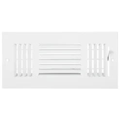 VEVOR 4 x 10 Inch Floor Registers, 2-Pack Vent Grilles, HVAC Heavy-Duty Walkable Iron Floor Vents, Easily Adjustable Rust-Proof Air Vents Deflector with Metal Damper, for Home & Office, Nickel-Plated