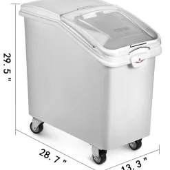 VEVOR 2x Ingredient Bin With Casters 21 Gallon Food Safe Restaurant Kitchen Flour Bins