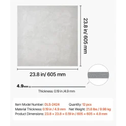 VEVOR 24 x 24 in PVC Ceiling Tiles 12-Pack White 3D Geometric Panels, Smooth PVC Sheet for Drop Grid, Impact-Resistant, Paintable Surface, Easy Cut, Modern Decorative Style for Home, Office