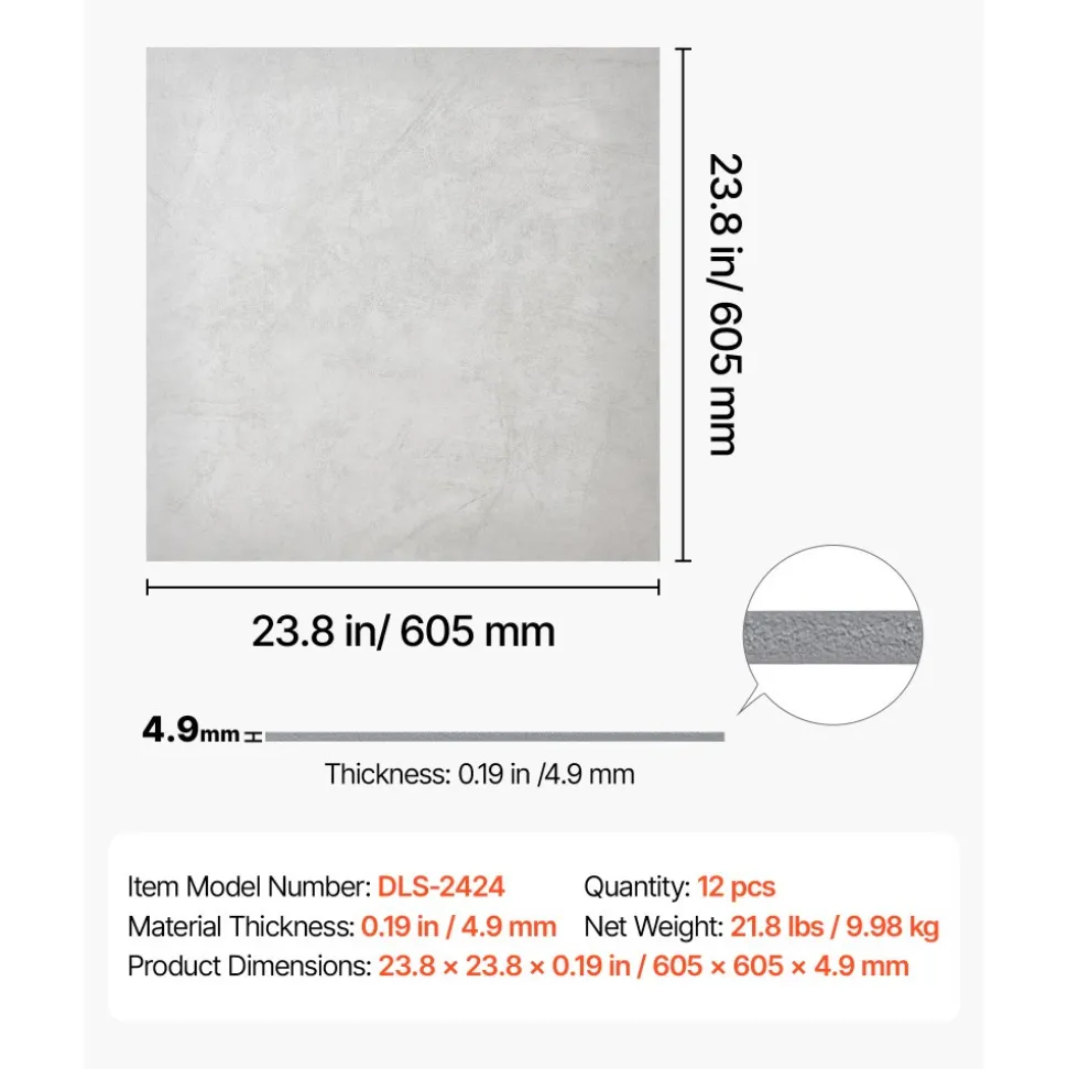 VEVOR 24 x 24 in PVC Ceiling Tiles 12-Pack White 3D Geometric Panels, Smooth PVC Sheet for Drop Grid, Impact-Resistant, Paintable Surface, Easy Cut, Modern Decorative Style for Home, Office