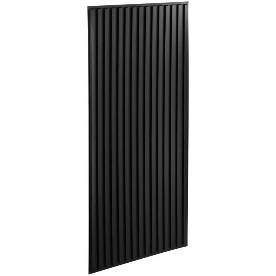 VEVOR 24 x 48 in PVC Ceiling Tiles 12-Pack 3D Black Linear Slat Panels, Smooth PVC Sheet for Drop Grid, Impact-Resistant, Paintable Surface, Easy Cut, Modern Decorative Style for Home, Office
