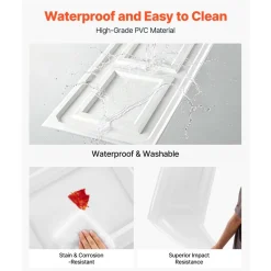 VEVOR 24 x 48 in PVC Ceiling Tiles 12-Pack White 3D Textured Accent Panels, PVC Sheet for Drop Grid, Impact-Resistant, Paintable Surface, Easy Cut, Modern Decorative Style for Home, Office Area