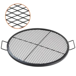 VEVOR X-Marks Fire Pit Grill Grate, Round Cooking Grate, Heavy Duty Steel Campfire BBQ Grill Grid with Handle and Support X Wire, Portable Camping Cookware for Outside Party & Gathering, 30 Inch Black