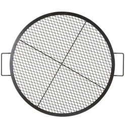 VEVOR X-Marks Fire Pit Grill Grate, Round Cooking Grate, Heavy Duty Steel Campfire BBQ Grill Grid with Handle and Support X Wire, Portable Camping Cookware for Outside Party & Gathering, 30 Inch Black