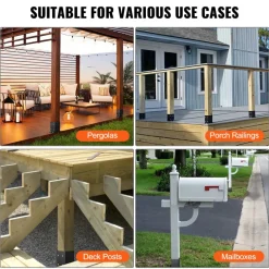 VEVOR 4x4 Post Base 4 Pcs, Inner Size 3.6