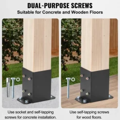 VEVOR 4x4 Post Base 4 Pcs, Inner Size 3.6