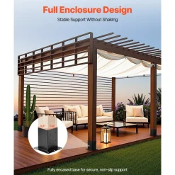 VEVOR 6x6 Post Base 4 Pcs, Inner Size 5.6x5.6 inch / 142x142 mm Post Brackets, Heavy Duty Carbon Steel Decking Posts, Wood Posts Brackets for Pavilion Deck Railing Support Deck Base Plate, Black