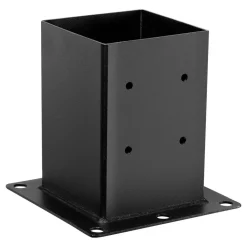 VEVOR 6x6 Post Base 4 Pcs, Inner Size 5.6x5.6 inch / 142x142 mm Post Brackets, Heavy Duty Carbon Steel Decking Posts, Wood Posts Brackets for Pavilion Deck Railing Support Deck Base Plate, Black