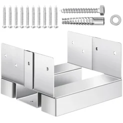 VEVOR 6x6 Post Base 10 Pcs, Inner Size 5.49x5.57inch/139.5x141.5mm Concrete Post Anchor, Heavy-Duty Zinc-Plated Carbon Steel Posts Brackets with 1 Inch Standoff Elevation, for Concrete Pergolas Patio