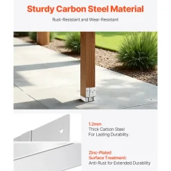 VEVOR 6x6 Post Base 10 Pcs, Inner Size 5.49x5.57inch/139.5x141.5mm Concrete Post Anchor, Heavy-Duty Zinc-Plated Carbon Steel Posts Brackets with 1 Inch Standoff Elevation, for Concrete Pergolas Patio